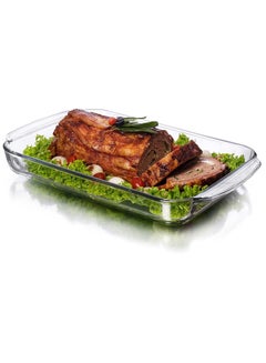 Buy Glass Baking Dish 2.2L (Large Size) for Cooking, Baking and Roasting, Casserole Dish, Baking Tray is 100% Borosilicate Glass, BPA Free, Microwave and Dishwasher Safe Loaf Tray, Oven Tray in UAE
