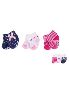 Buy Baby Terry Socks With Non-Skid 3 Piece Polished in UAE