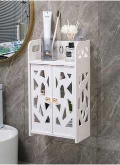 اشتري Bathroom Storage Shelf Cabinet Rack White في الامارات