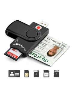 Buy Smart Card Reader for Military, USB2.0 4 in 1 Portable Memory Card CAC/DOD Card Reader, SDHC/SDXC/SD/Micro SD Memory Card Reader for SIM and MMC RS & 4.0, Compatible with Windows, Linux/Unix, MacOS X in Saudi Arabia