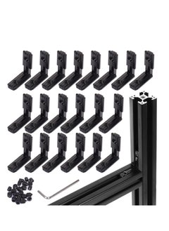 Buy 2020 Series L-Shape Interior Inside Corner Connector, 20Pcs Black T Slot L-Shape Interior Joint, for Aluminum Extrusion Profile Slot Connector Set 6mm with 40 Screws&Wrench in Saudi Arabia