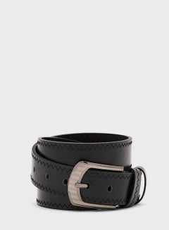 Buy Faux Leather Stitch Belt in UAE
