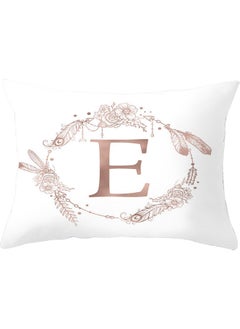 Buy E Letters Printed Throw Pillow Cover White 30 X 50cm in UAE