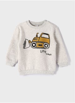 Buy Crew Neck Printed Long Sleeve Baby Boy Sweatshirt in Egypt