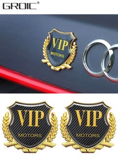 اشتري 3D VIP Metal Emblem Sticker Car Carbon Fibre Chrome Badge Decal Decoration Sticker for Car, Car Badge Decal, Side Label Car Window Decals, Automobile Decoration في السعودية