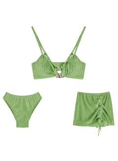 Buy Bikini Three Piece Cover Skirt Resort Beach Swimwear in UAE