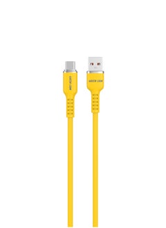 Buy USB-A TO USB-C Silicone Cable / 15W Current / High Transfer Speed / Secure & Safe / Charge & Sync / 10,000 Bends / Wide Compatible / Long Length Cable - Yellow in UAE