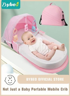 Buy Baby Travel Portable Mobile Crib Foldable Newborn Multi-function Folding Bed With Toys Multipurpose Mummy Diaper Bag in Saudi Arabia