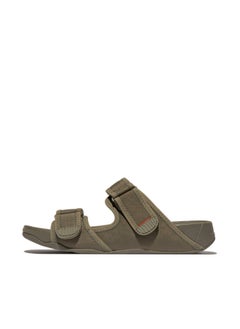 Buy 049-806 Fitflop Mens Sandals Gogh Moc Mens Adjustible Slide GT3-B74 Olive in UAE