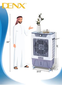 Buy Portable Desert Air Cooler With 3 Speeds  60 L 220 V 210 Watt Cooling Area 90 meters White in Saudi Arabia