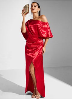 اشتري One Shoulder Satin Slit Dress في الامارات