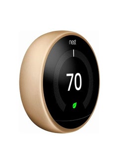 اشتري Nest 3rd Generation learning programmable Thermostat Brushed Brass - T3032US في الامارات