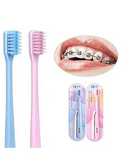 Buy V-Shaped Orthodontic Toothbrush Soft Bristle (2 PCS) with one Inter-Dental Brush in Saudi Arabia