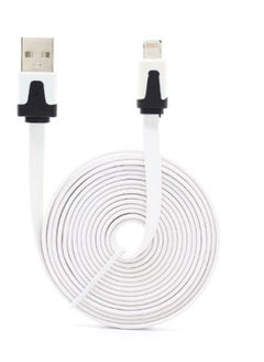 Buy 3m Flat Apple Lightning to USB Charging Cable - White in UAE