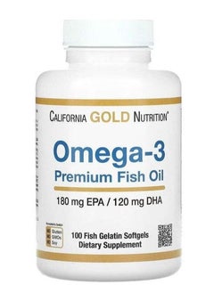 Buy Premium Omega 3 Fish Oil - 100 Fish Gelatin Softgels 180 Epa / 120 Dha in Saudi Arabia