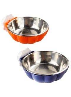 اشتري Crate Dog Bowl, Removable Stainless Steel Pet Bowl Hanging Food & Water Feeder, Puppy, Ferret,  2 Pack في الامارات