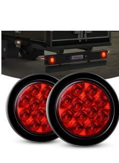 اشتري Round Trailer Tail Light, 2PCS 24LED Red Stop Brake Turn Tail Lights, 4 Inch Stainless Steel Trailer Tail Lights for Truck, Van, Camper, Boat, Lorry(DOT Certified) في الامارات