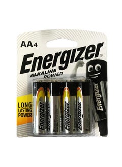 Buy 4-Piece Long Lasting Stable Voltage AA Alkaline Battery Black and Silver 1 x 3 x 10 cm 73012000783057 in Saudi Arabia