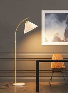 Buy Nordic Creative LED Floor Lamp Modern 3 Colors Adjustable Standing Lamp For Living Room Bedroom With Thickened Fabric Lampshade 12W in Saudi Arabia