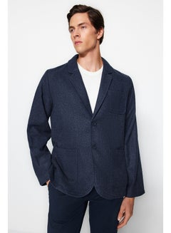 اشتري Limited Edition Navy Blue Men's Slim Standard Fit Cachet Thick Winter Blazer Jacket TMNAW24BC00000 في مصر