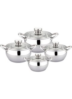 Buy Goldensea 8 PCS Cookware Set with Lid, Pure Aluminium Body With 5-Layer Construction | Cookware Pot Set in UAE