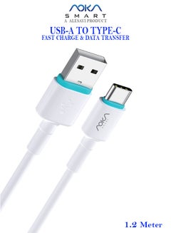 Buy USB-A To Type-C Fast Data Charging Cable AC-W102C - White in Saudi Arabia