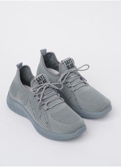 Buy Cobblerz Men's Lace-up Low Top Sneakers GREY in UAE