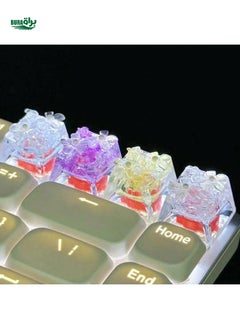 Buy 1pc Handmade Multi-Color Translucent 3D Floral Keycaps - Create Your Own Unique Style! Suitable For Mechanical Keyboards With OEM R4 Height in Saudi Arabia