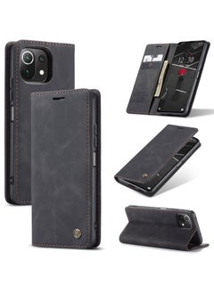 Buy CaseMe Xiaomi Mi 11 Lite Case Wallet Case Book Folding Flip Folio Case with Magnetic Kickstand Card Slots Protective Cover - Black in Egypt