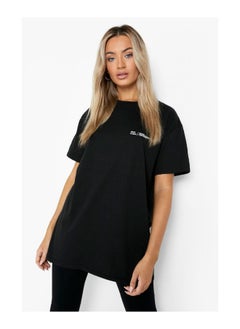 Buy Oversized Text Print T-shirt in UAE