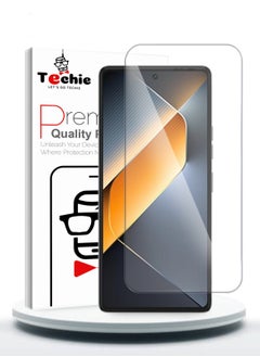 Buy HD Tempered Glass Screen Protector for Tecno Pova 6 Pro - Anti Reflection Anti Bubbles 9H Hardness 0.33 mm Rounded Edges Easy Installation in Saudi Arabia