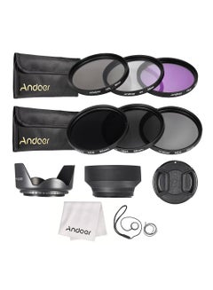 Buy Andoer 55mm Lens Filter Kit UV+CPL+FLD+ND(ND2 ND4 ND8) with Carry Pouch / Lens Cap / Lens Cap Holder / Tulip & Rubber Lens Hoods / Cleaning Cloth in UAE