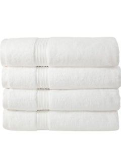 اشتري 4-Piece 100% Combed Cotton 550 GSM Quick Dry Highly Absorbent Thick Soft Hotel Quality For Bath And Spa Bathroom Towel Set 70x140cm في السعودية