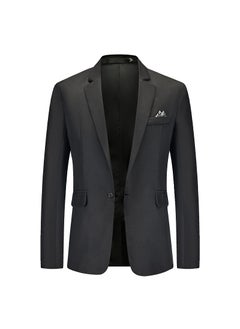 اشتري 1 x 5 pcs 2024 Autumn Mens Plus-Size Color-Block Suit Jacket black في السعودية