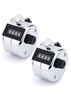 Buy Handheld 4-Digit Count Clicker Counter Tally Counter, Mechanical Palm Counter for Coaching, Fishing, Golf, Knitting, Metal Hand Clicker with Finger Ring Number Count in UAE