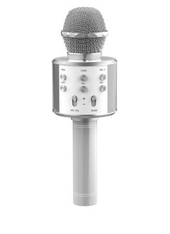 Buy Portable Handheld Karaoke Wireless Microphone With Bluetooth Speaker WS-858 Silver in UAE