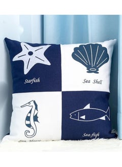 Buy Fish Shaped Cotton and Linen Pillow Nautical Theme Cushions Lifebuoy Sailboat,Anchor, Rope Heart, Pentagram Mediterranean Style Nursery Stuffed Animal Pillow Coastal Throw Pillows in UAE