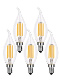 اشتري E14 Led Bulb, E14 Flame Tip LED Filament Candle Light Bulb, 40w Incandescent Equivalent C35 4W 2700K Warm White, Energy Saving Chandelier Ceiling Bent-Tip Light Bulbs 360°Beam Angle(5Pcs Warm White) في السعودية