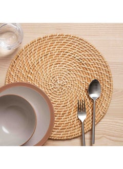 Buy Natura Rattan Round Placemat Dia35X1cm - Natural in UAE