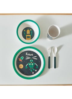 Buy Arcade Robot 5-Piece Bamboo Dinner Set 21 x 21 cm in UAE