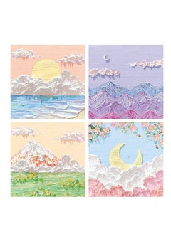 Buy 4 Pcs Sticky Notes Adhesive Removable Oil Painting Landscape Sticky Notes for Home School Office in UAE