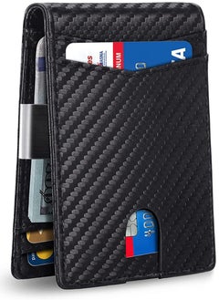 Buy Wallet for Men Slim Larger Capacity with 12 Slots RFID Blocking Men's Wallet Minimalist Front Pocket Bifold Leather with ID Window Gift Box in Saudi Arabia