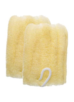 Buy G-Beauty Natural Oval Massage Loofah With Hock Strap For Bath Spa and Shower Set Of 2 Pieces - Beige in UAE