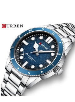 Buy Watches for Men Waterproof Analog Stainless steel Wristwatch Blue 8450 in Saudi Arabia