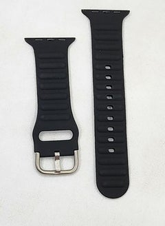 اشتري Silicone Sport Strap Replacement For Apple Watch Series 8/7 41mm - Black في مصر