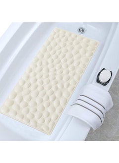 Buy Non-Slip Bathtub Mat Soft Rubber Bathroom Bathmat with Strong Suction Cups in UAE