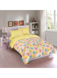 Buy 3-Piece Printed Kids Comforter Single 160X220cm Lollypop in UAE