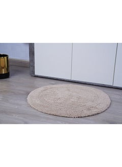 Buy Dennis Reversible Handtufted Round Bathmat 70cm Dia - Sand in UAE