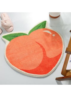 Buy Fruit Peach Bathroom Rug, Peach Clean Bedroom Floor Mats Non-Slip Round Washable Living Room Rugs Bathroom Bathtub Rugs in Saudi Arabia