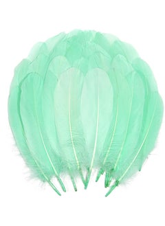 Buy 100PCS Natural Goose Feathers Decoration Assorted Colorful 6-8 inch Feather for DIY Crafts Festival Erikord(Green) in UAE